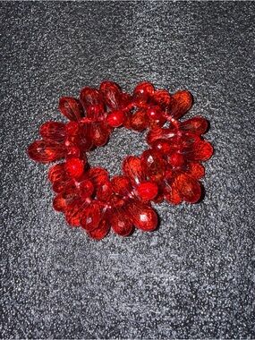Red Teardrop Cluster Stretch Bracelet - Women Jewelry